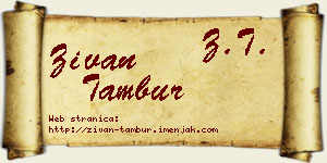 Živan Tambur vizit kartica